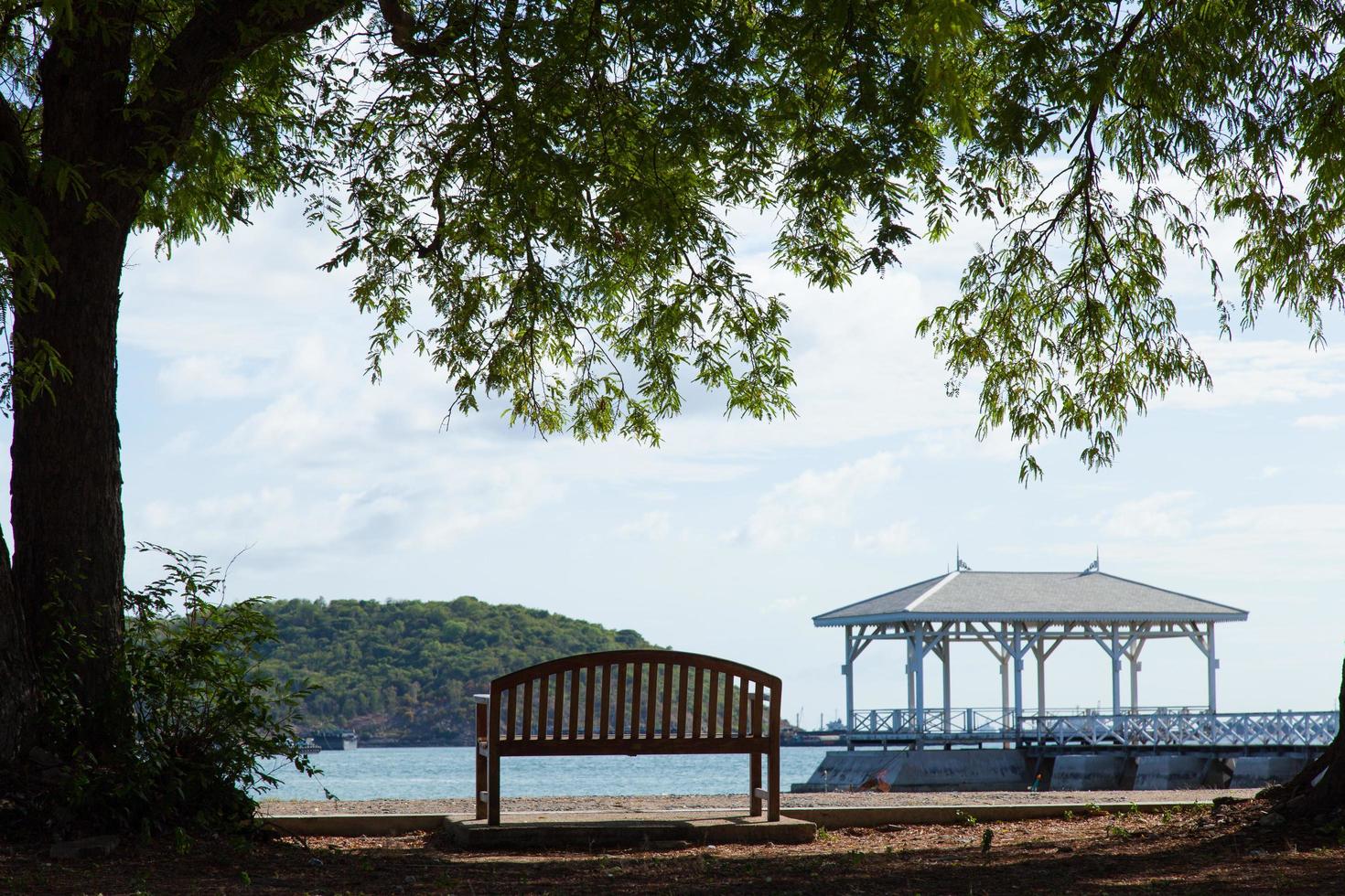 banco no parque foto