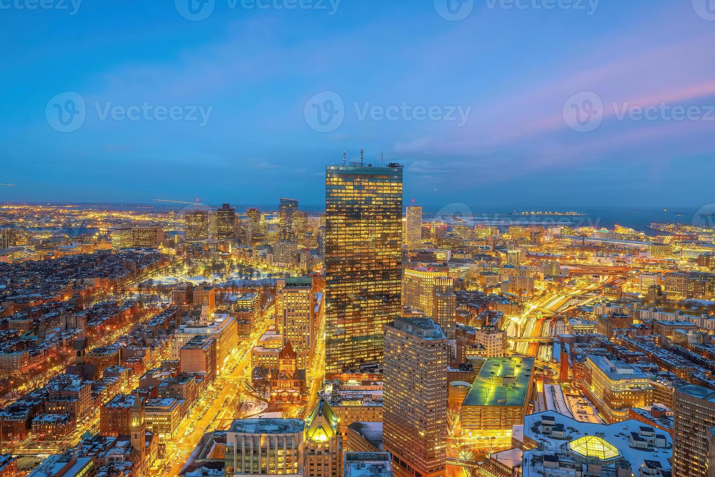 horizonte da cidade de boston paisagem urbana de massachusetts nos estados unidos foto