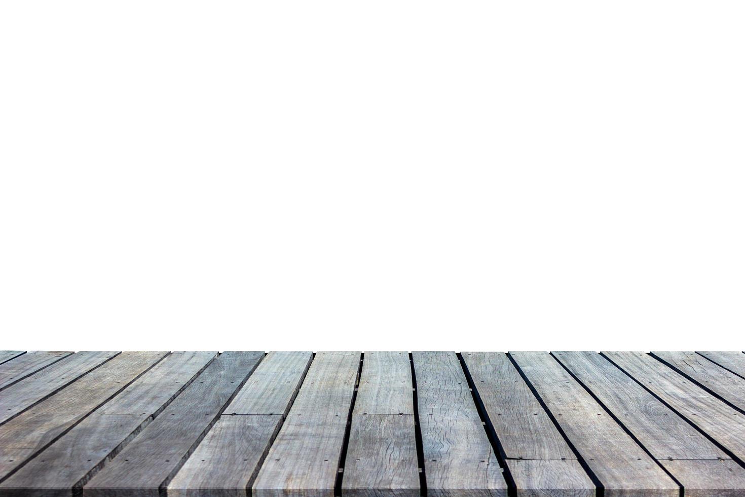 tampo de mesa de madeira com fundo branco para exposição foto