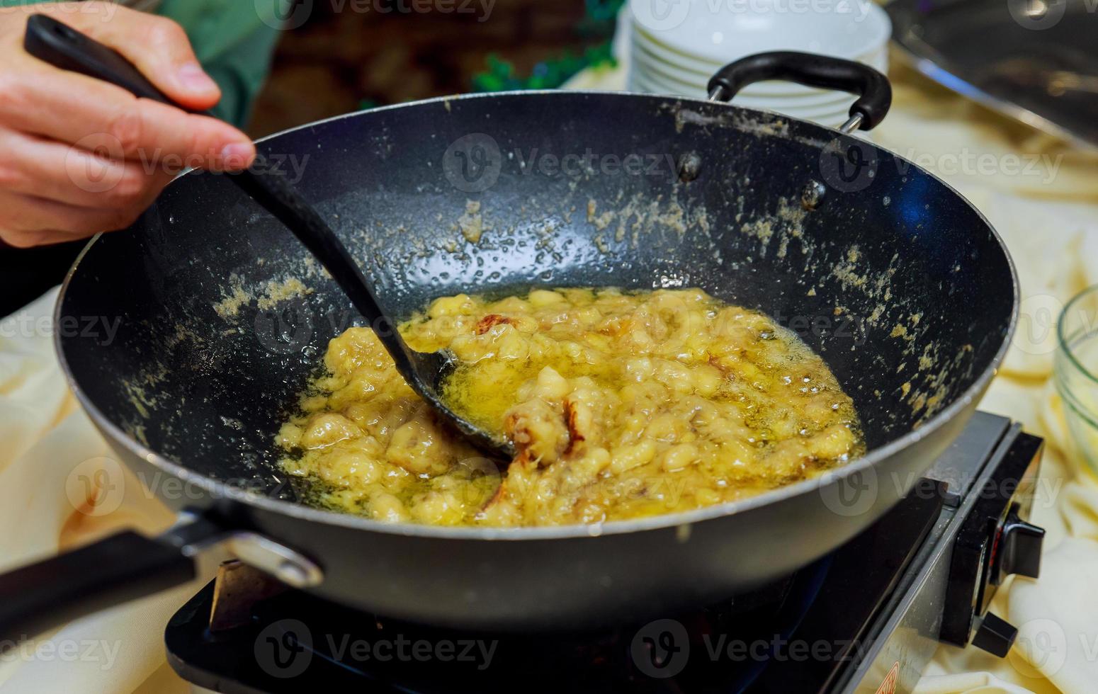 massa frita kerala lanche bananas foto