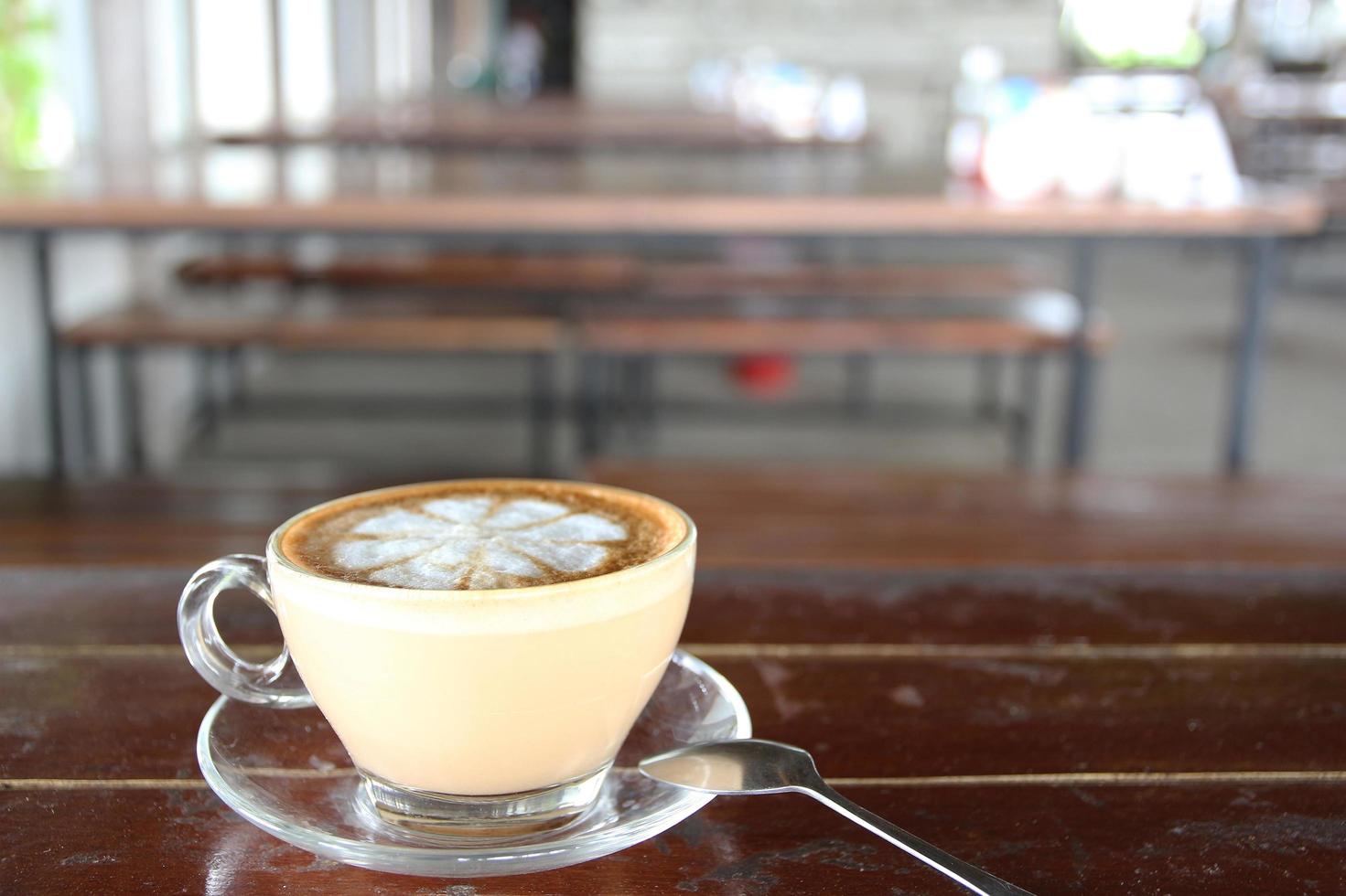 latte com latte art foto