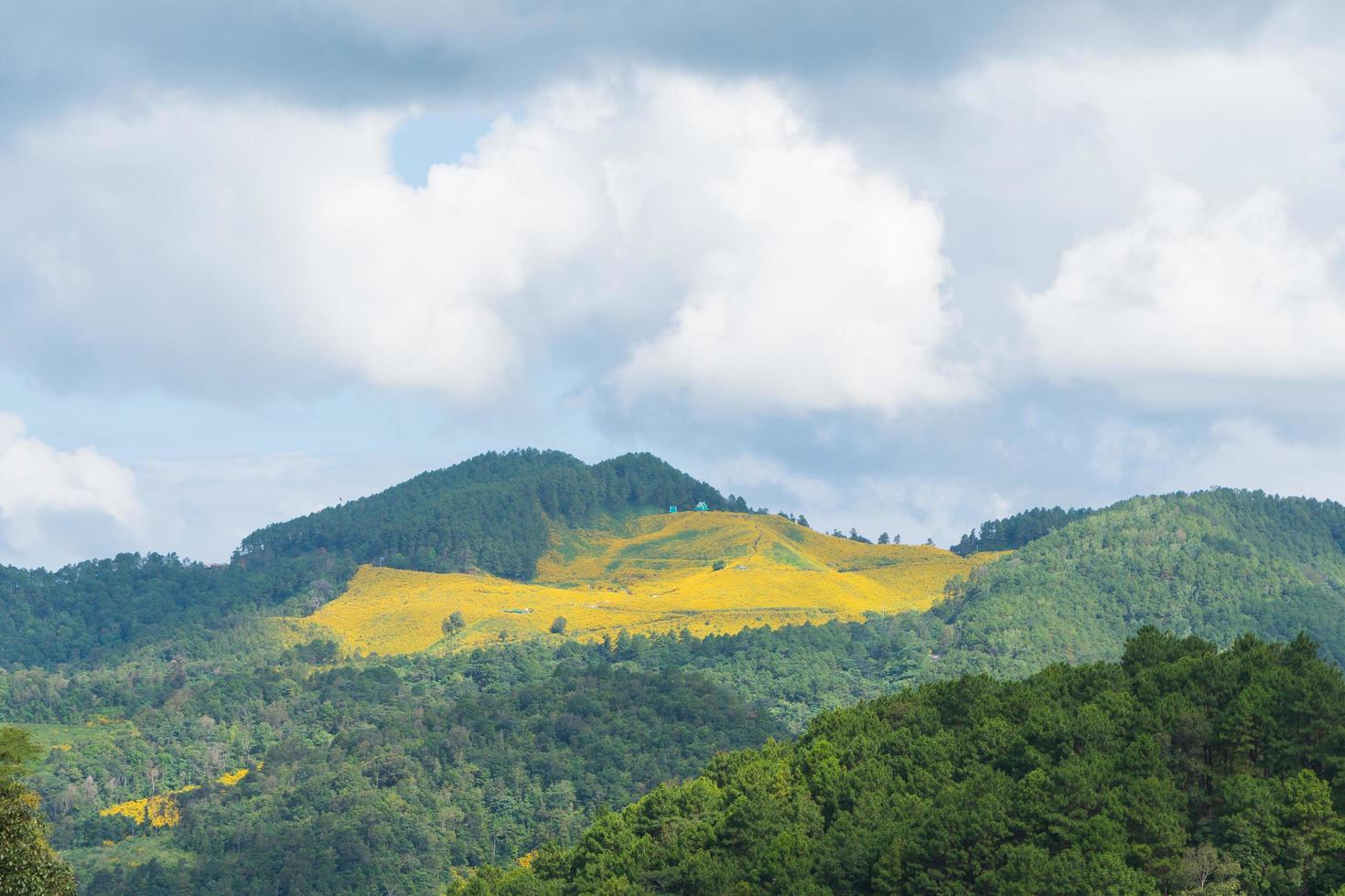 montanha e céu no verão foto