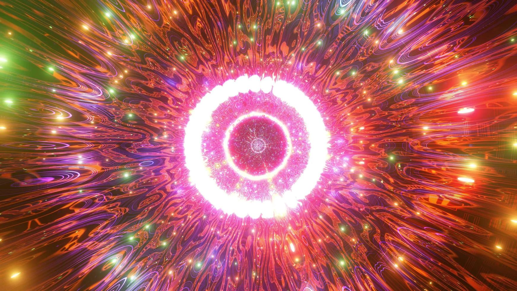 Luzes e formas coloridas na ilustração 3D do caleidoscópio para o fundo ou papel de parede foto