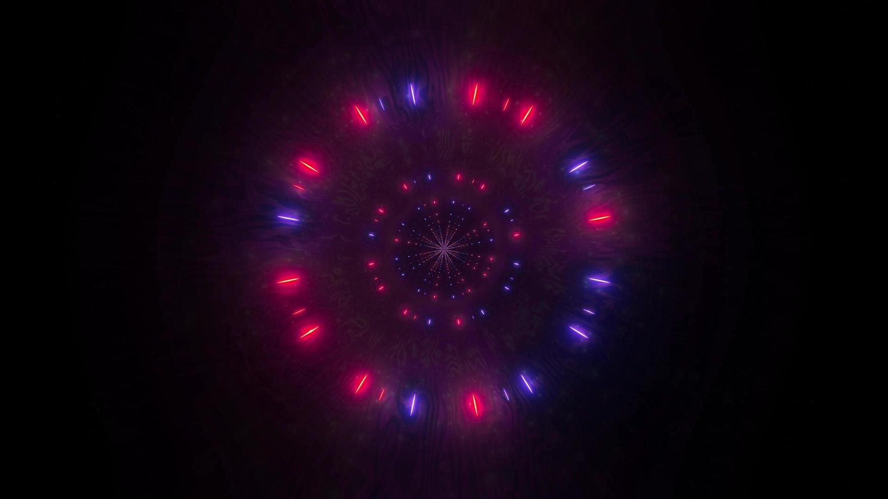 luz vermelha, azul, rosa e branca e ilustração 3D de formas do caleidoscópio para o fundo ou papel de parede foto