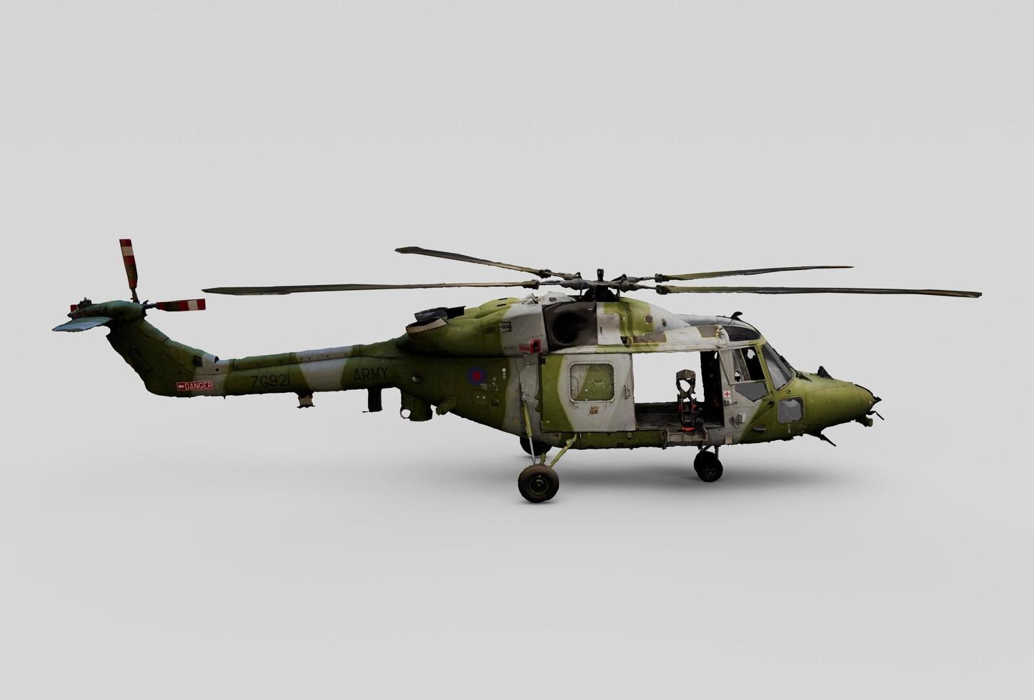 helicóptero, mínimo 3d Renderização em branco fundo foto