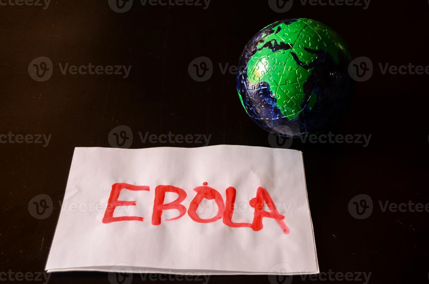 escrito a mão ebola placa foto