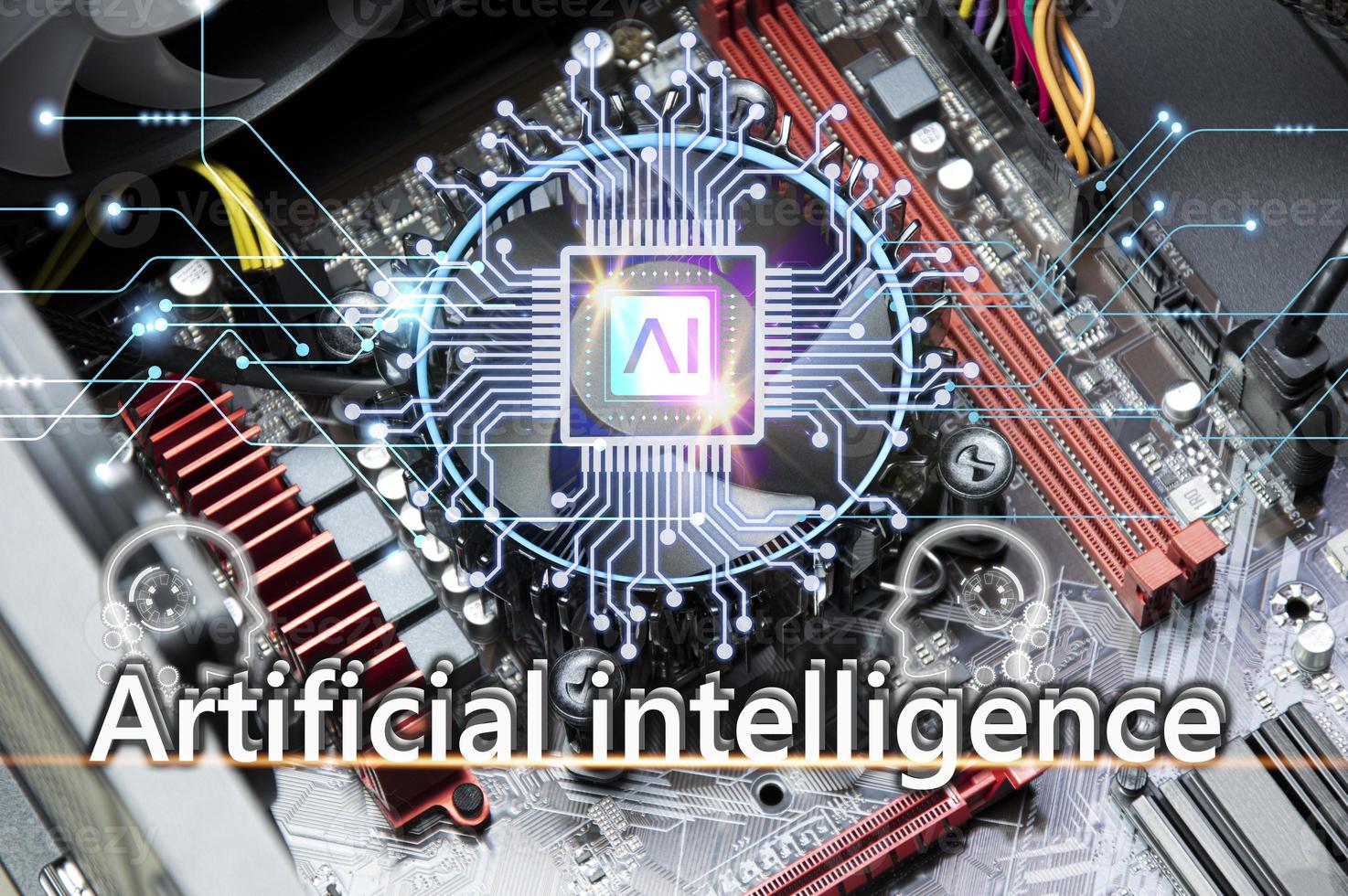 o conceito de desenvolver um sistema de inteligência artificial que pode interagir com humanos e ser usado no sistema da indústria 5.0. foto