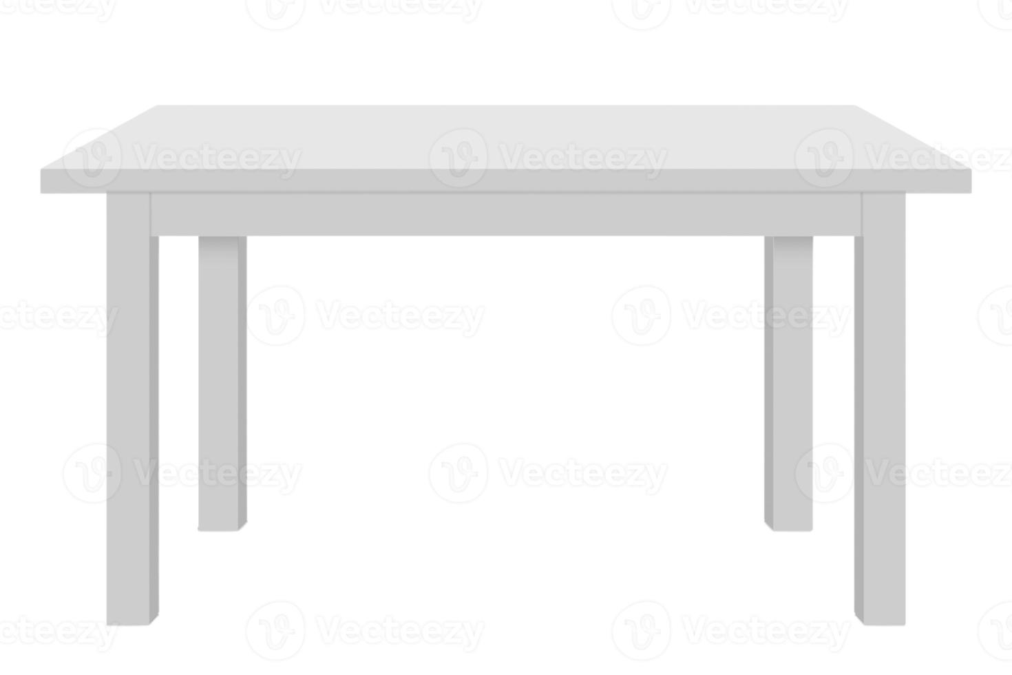 1828 branco mesa isolado em uma transparente fundo foto