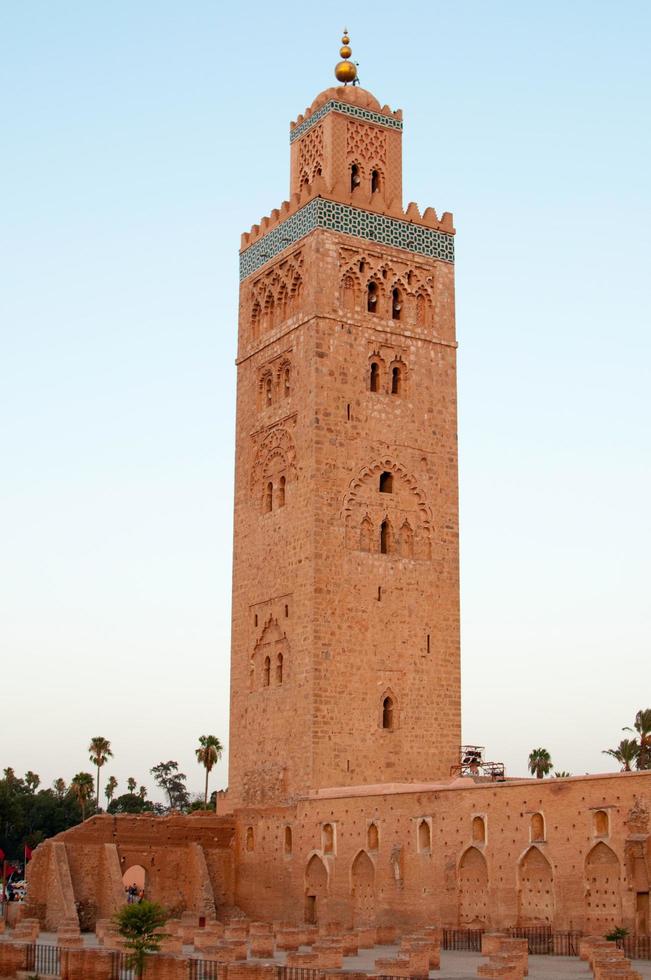 kutubiyya mesquita ou Koutoubia mesquita, lindo construção dentro marrakech foto