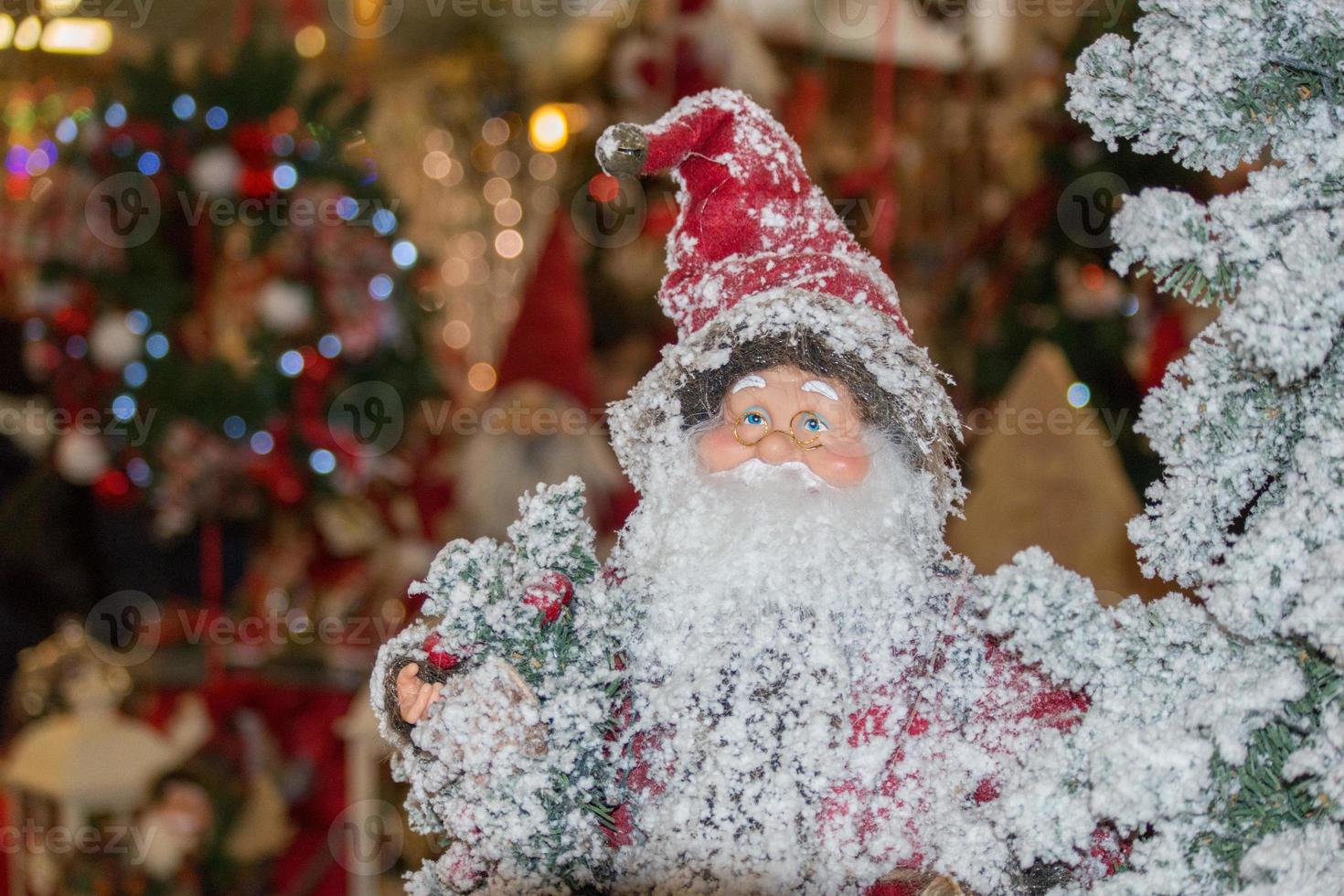 detalhe de close-up de rosto de papai noel foto