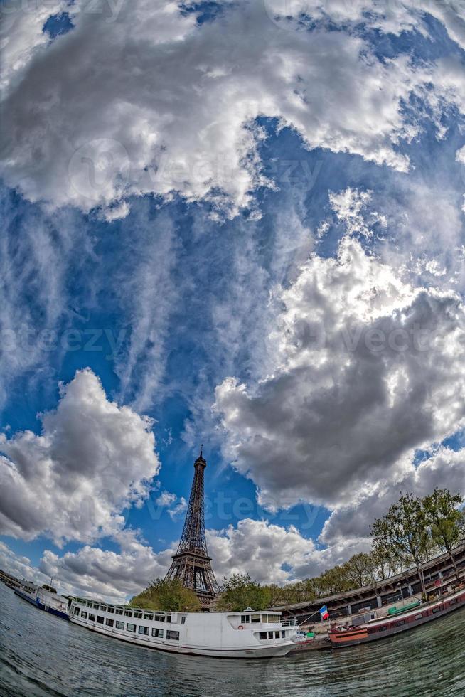 paris ensolarado céu azul vista aérea foto