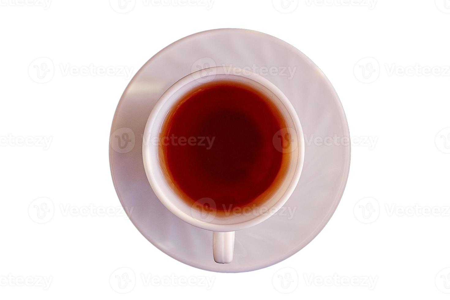 1806 branco prato e copo com café isolado em uma transparente fundo foto