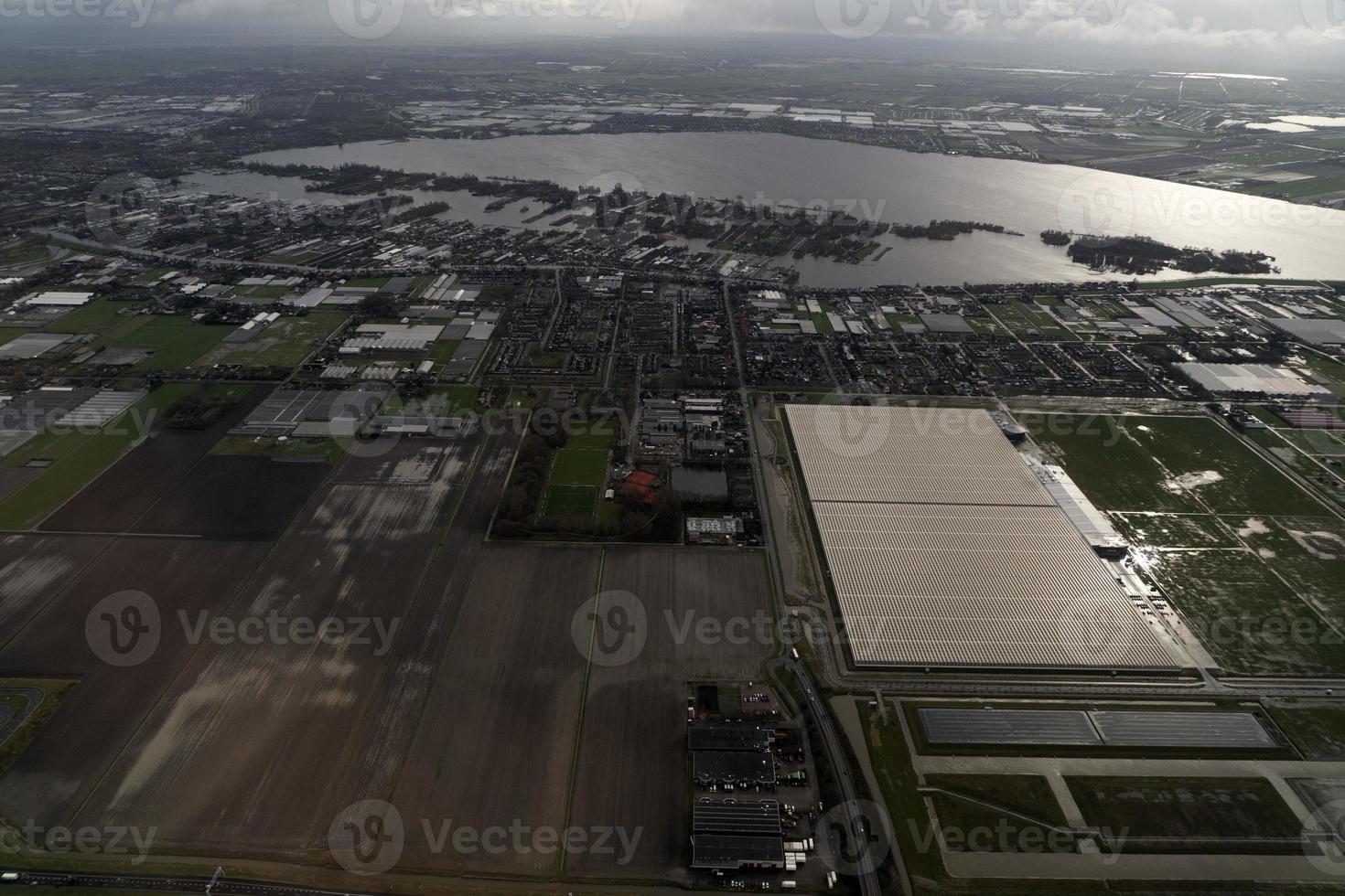 vista aérea da estufa da Holanda foto