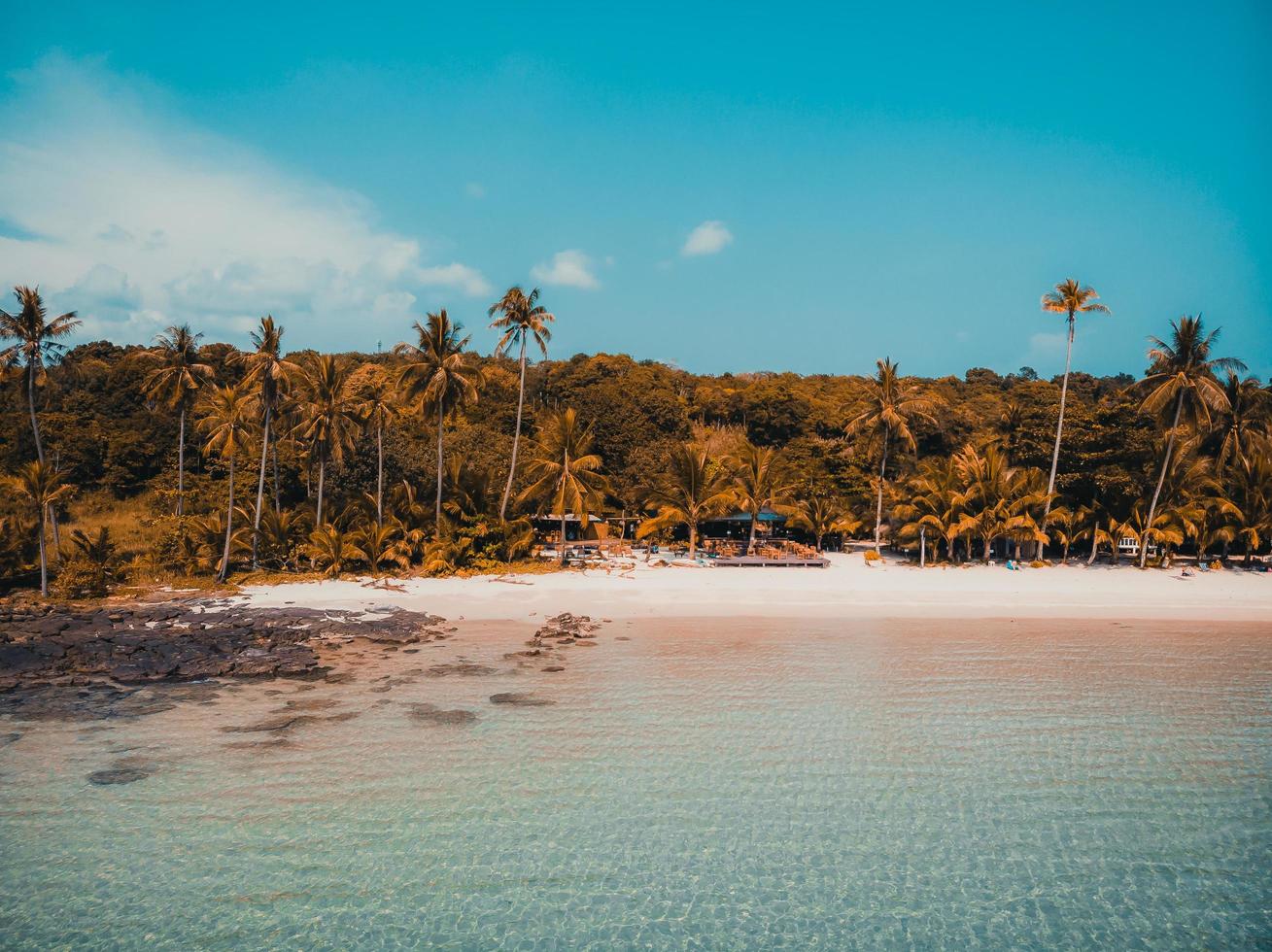 praia tropical em uma ilha paradisíaca foto