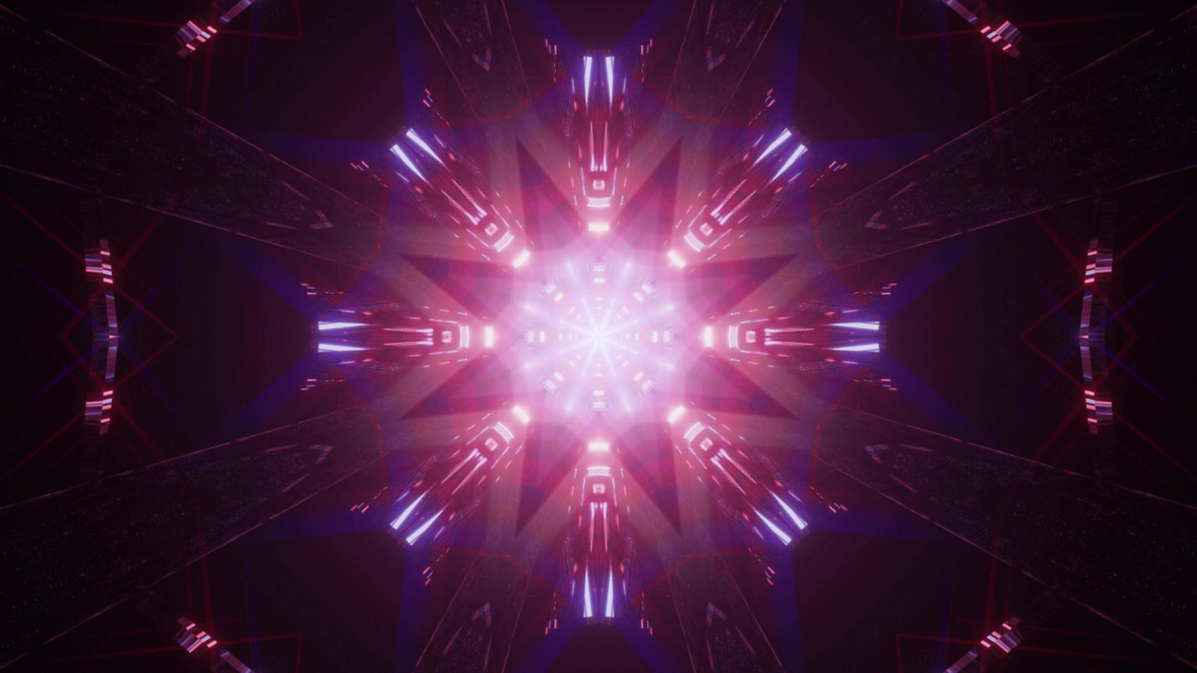Ilustração em forma de estrela colorida caleidoscópio 3D para plano de fundo ou textura foto