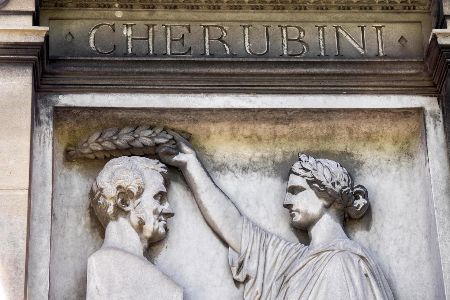 Paris, França - pode 2, 2016 querubins sepultura dentro pere-lachaise cemitério homeopatia fundador foto