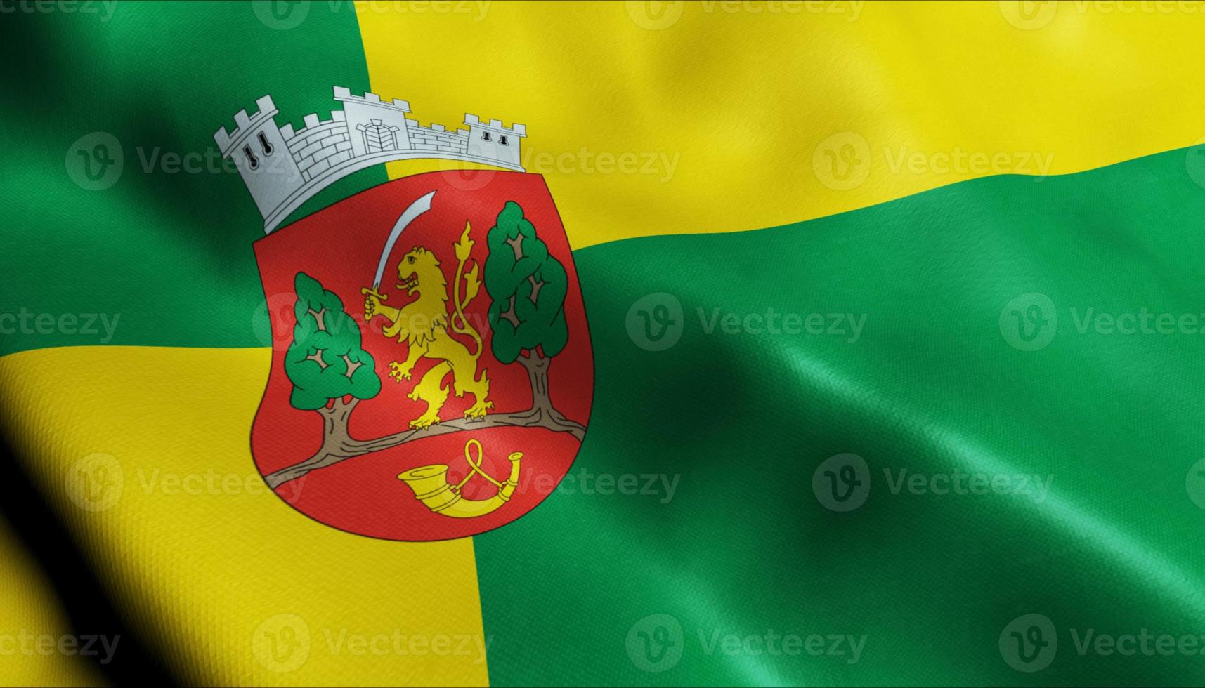 3d render acenando Hungria cidade bandeira do ujszasz fechar-se Visão foto