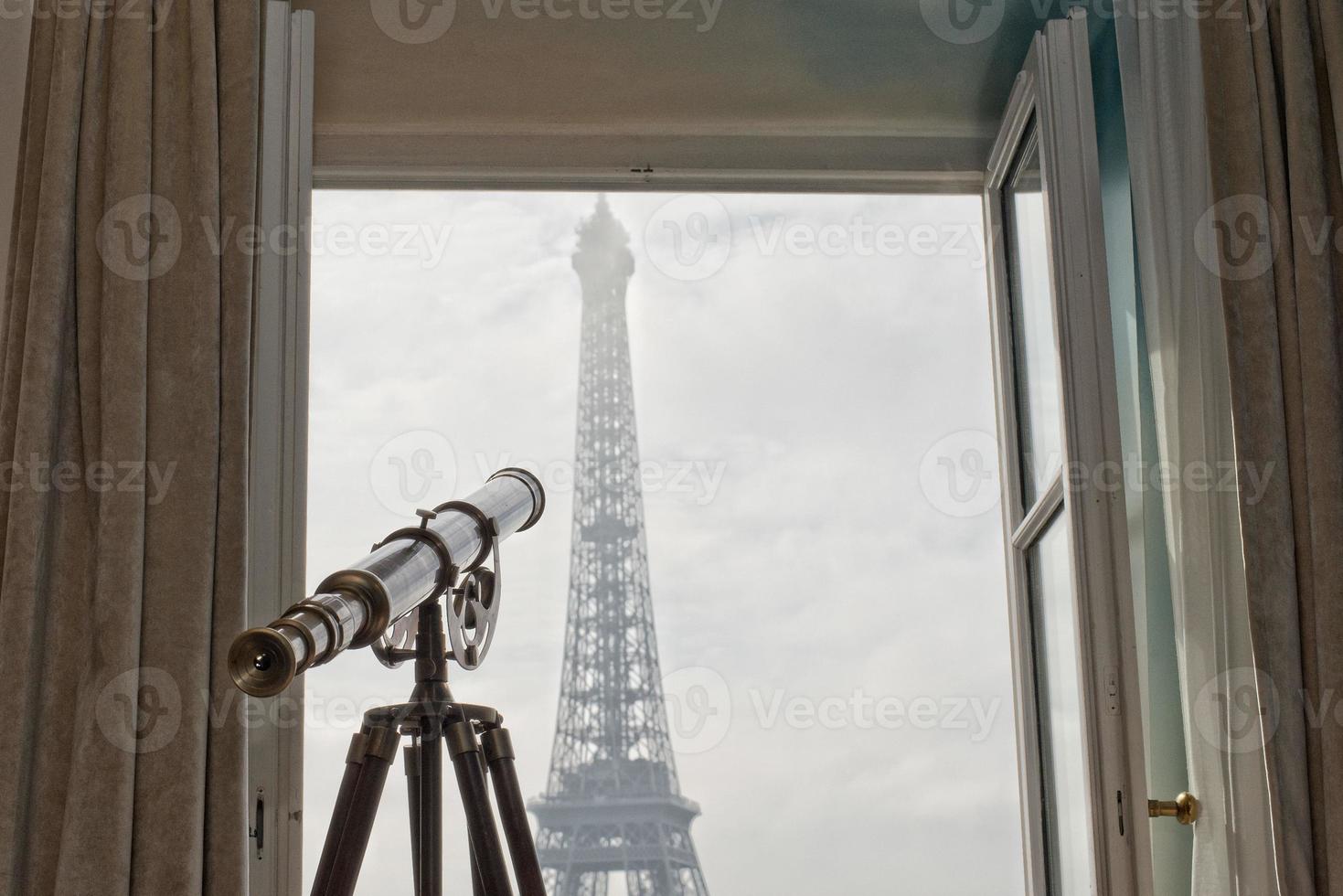 Tour eiffel Visão a partir de quarto foto