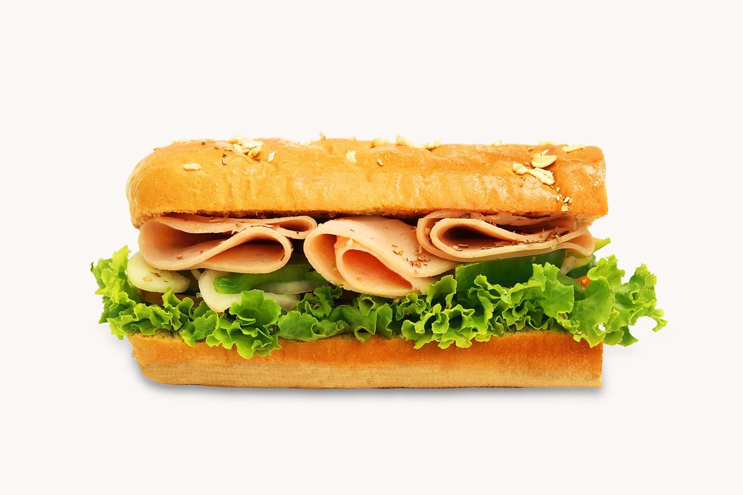 sanduíche não vegetariano submarino isolado foto