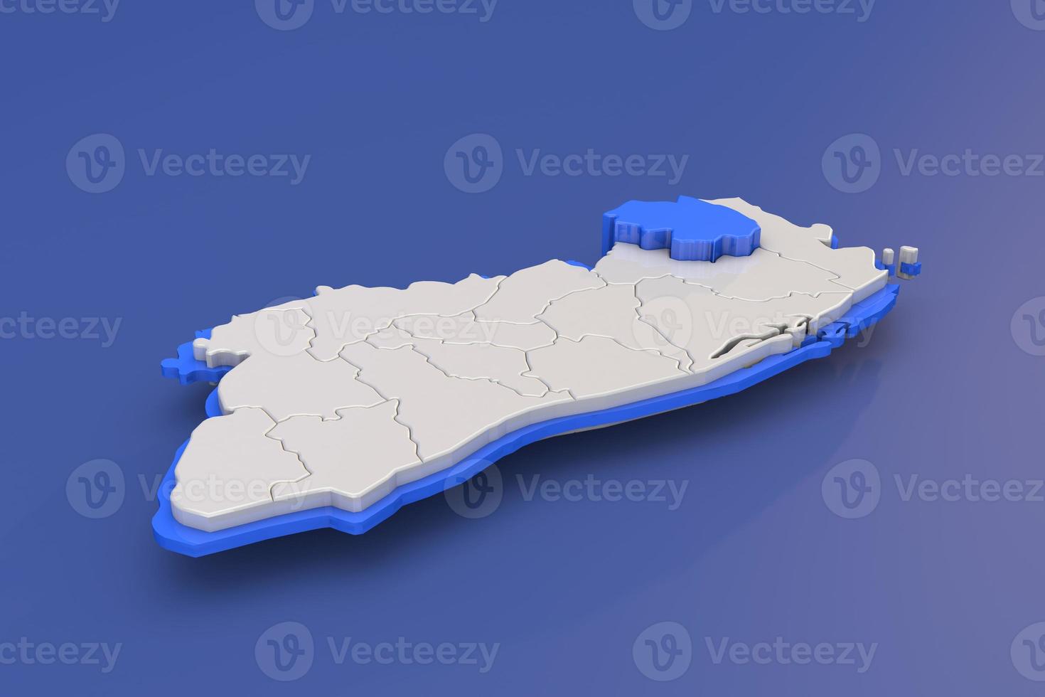 mapa do el salvador região do morazan em azul foto