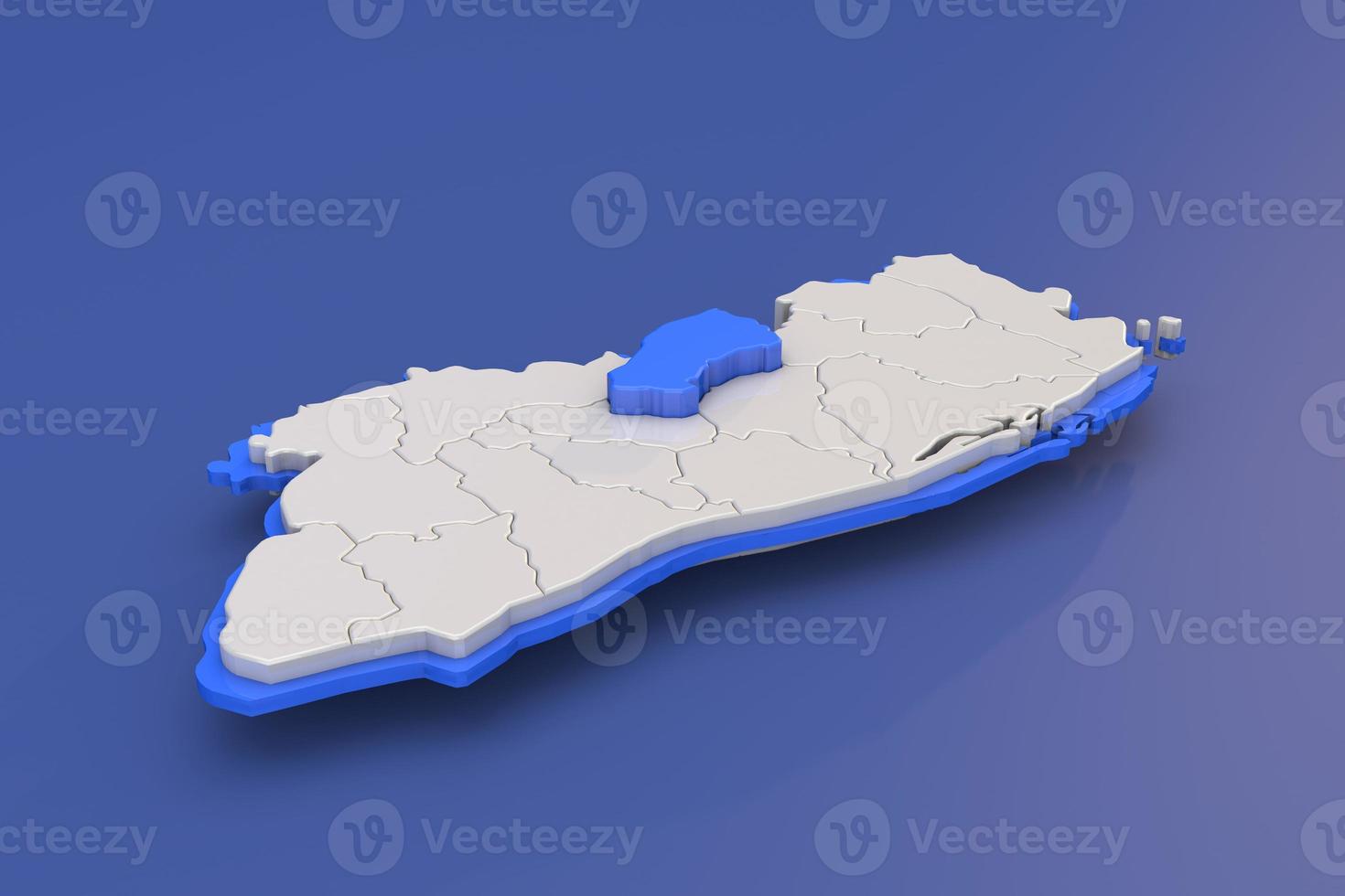 mapa do el salvador região do cabanas em azul foto