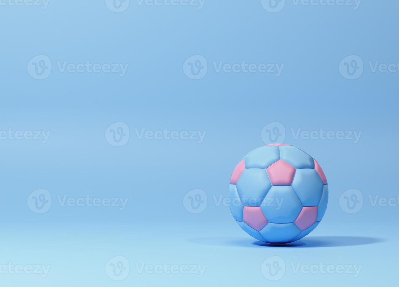 futebol bola em azul fundo. 3d Renderização foto