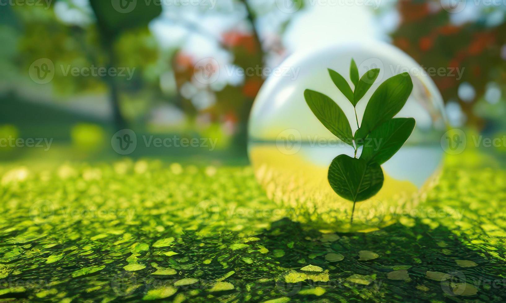 folha dentro a vidro esfera foto