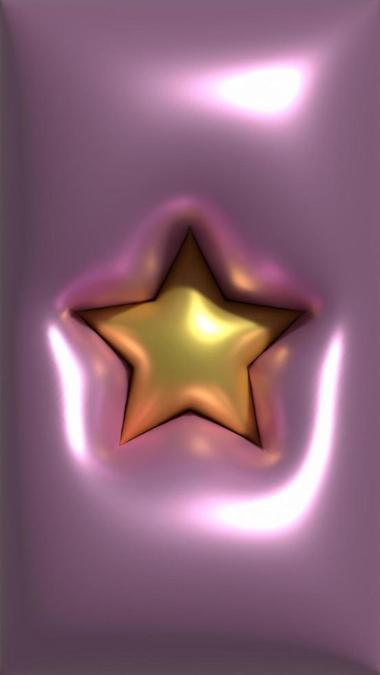 inflável 3d Estrela em uma Rosa fundo vertical foto