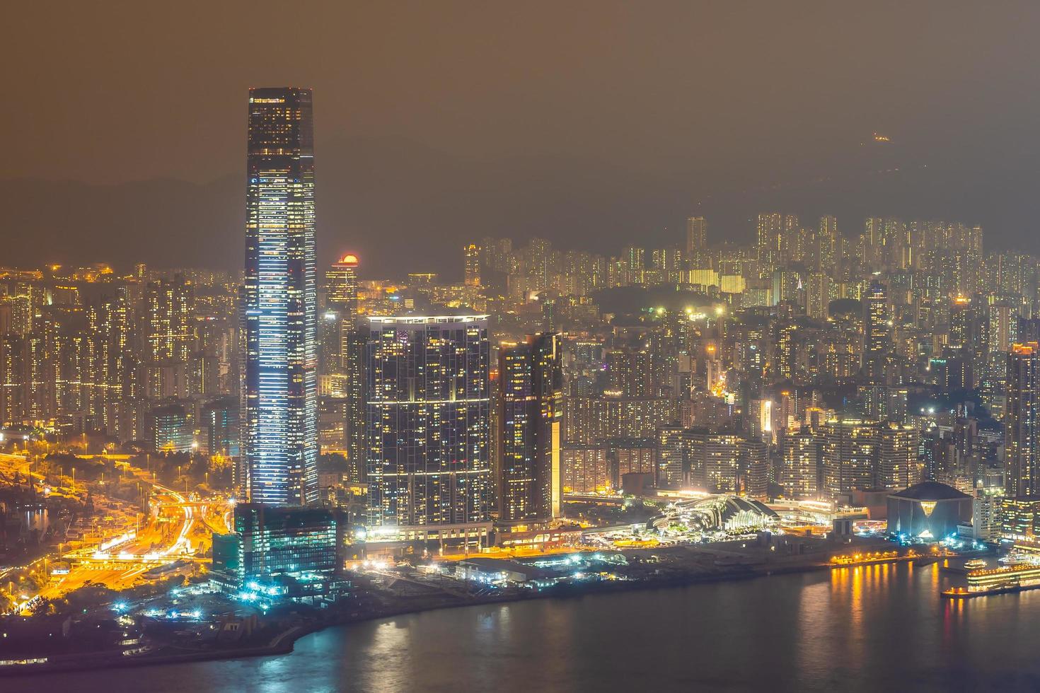 vista da cidade de hong kong, china foto