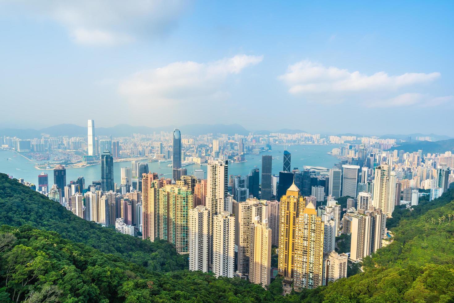 vista da cidade de hong kong, china foto