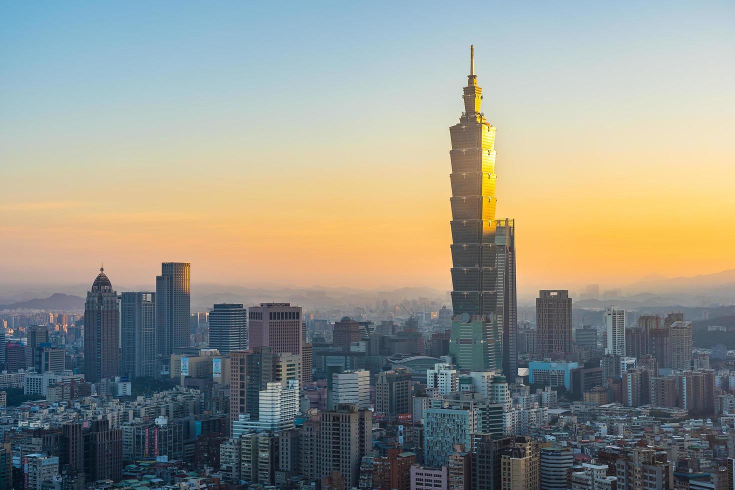 torre taipei 101 e paisagem urbana de taipei, taiwan foto