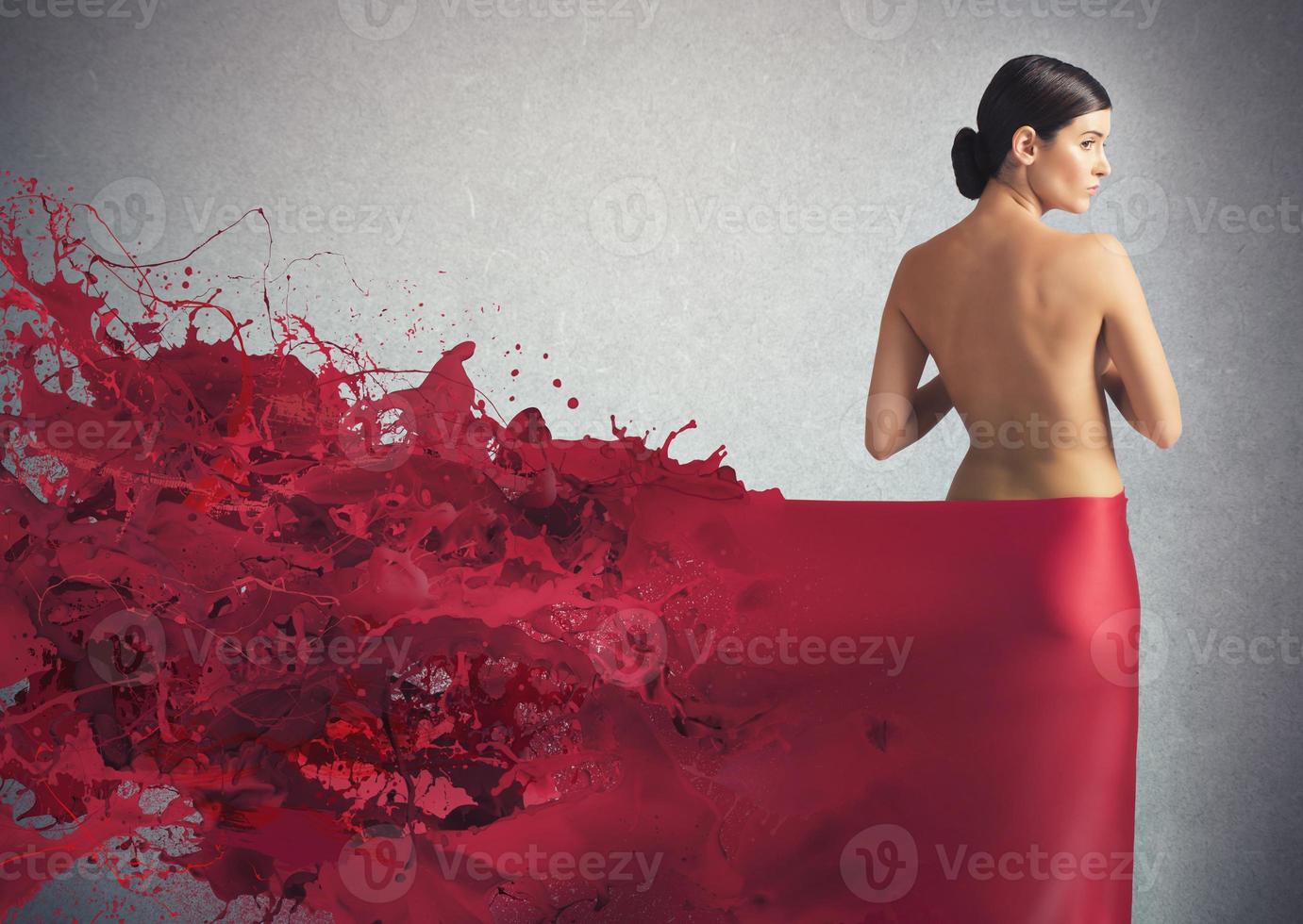 elegante líquido vermelho véu foto