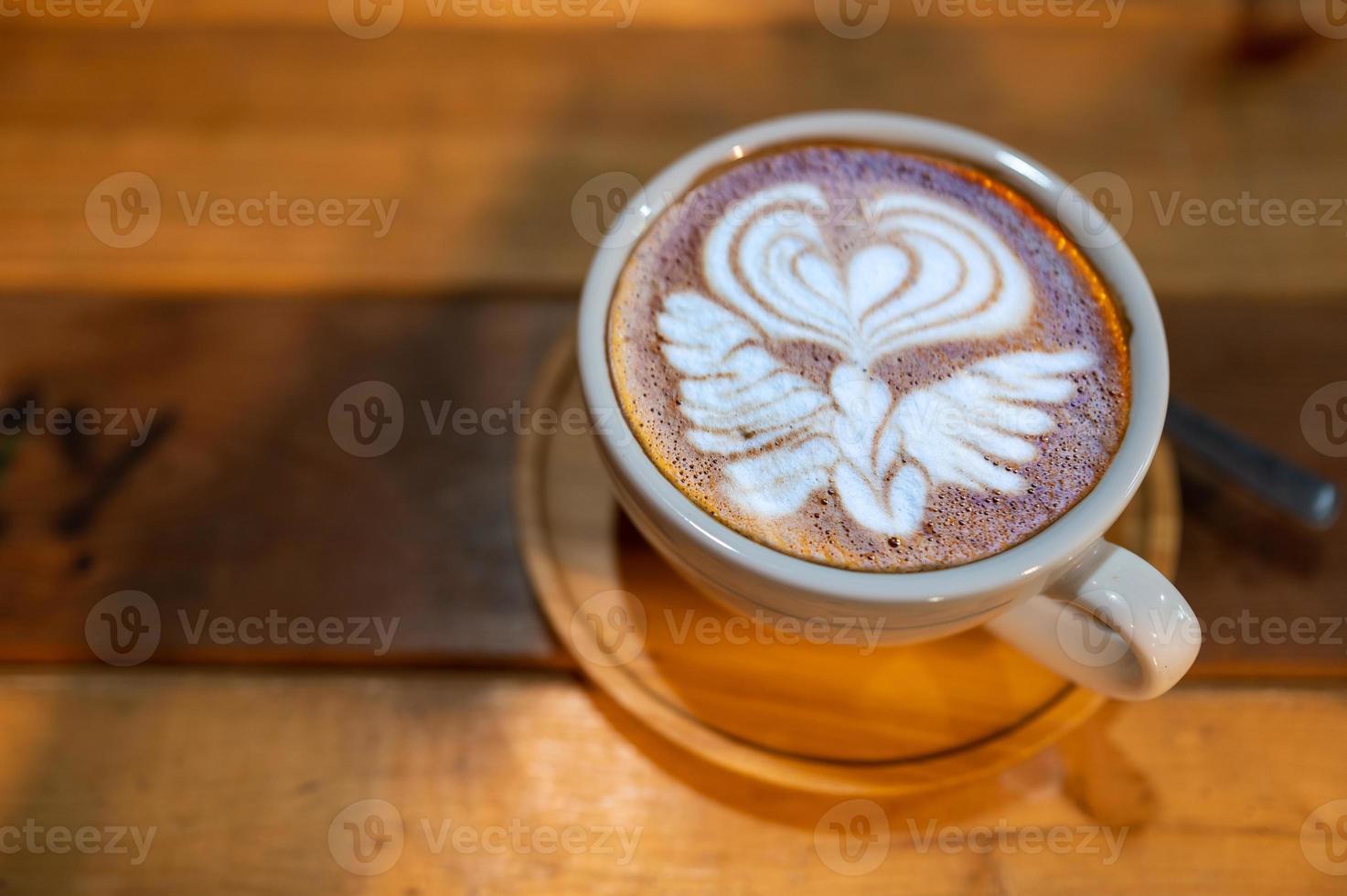 close up da bela latte art foto