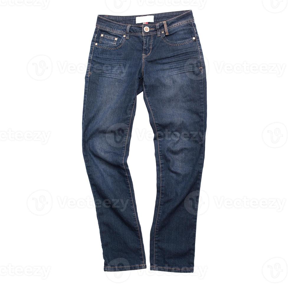 jeans jeans isolado sobre fundo branco, maquete de calças jeans foto