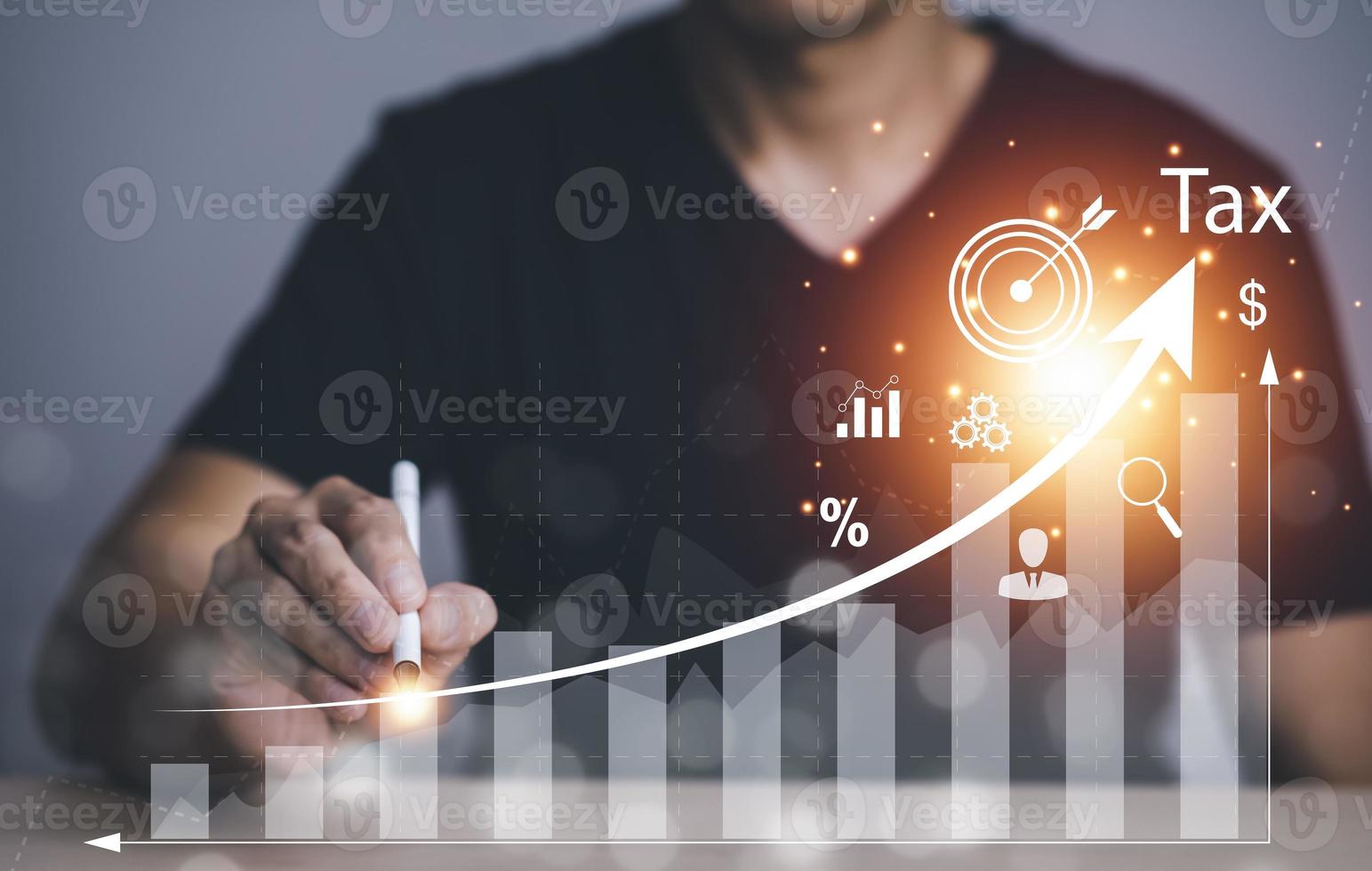 o negócio analytics e financeiro conceito, planos para aumentar o negócio crescimento e a aumentar ,tecnologia e o negócio tendência análise conceitos, com o negócio gráficos, imposto conceito. foto