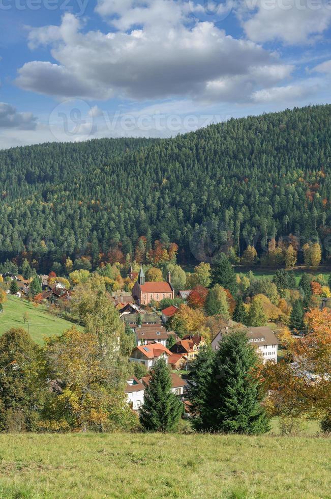 idílico Vila do enzkloesterle dentro Preto floresta ,Alemanha foto