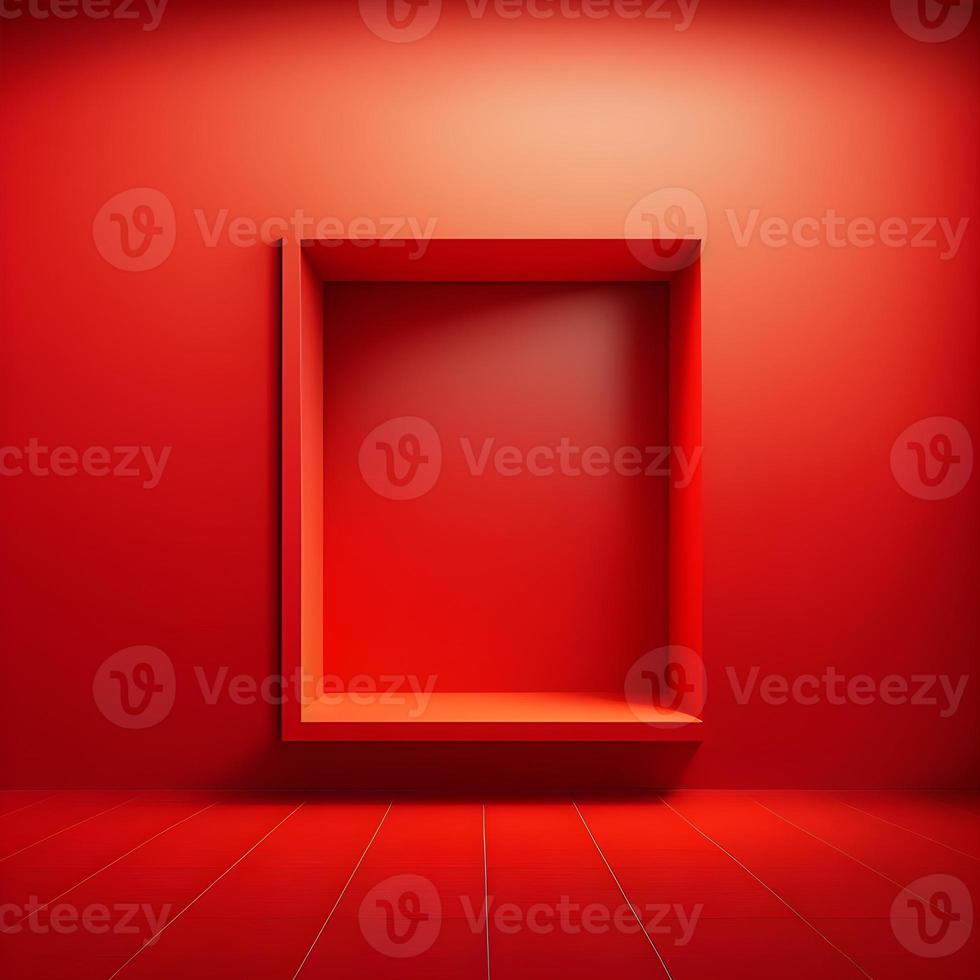 vermelho quarto parede interior moderno Projeto espaço 3d fundo do abstrato janela luz cena foto