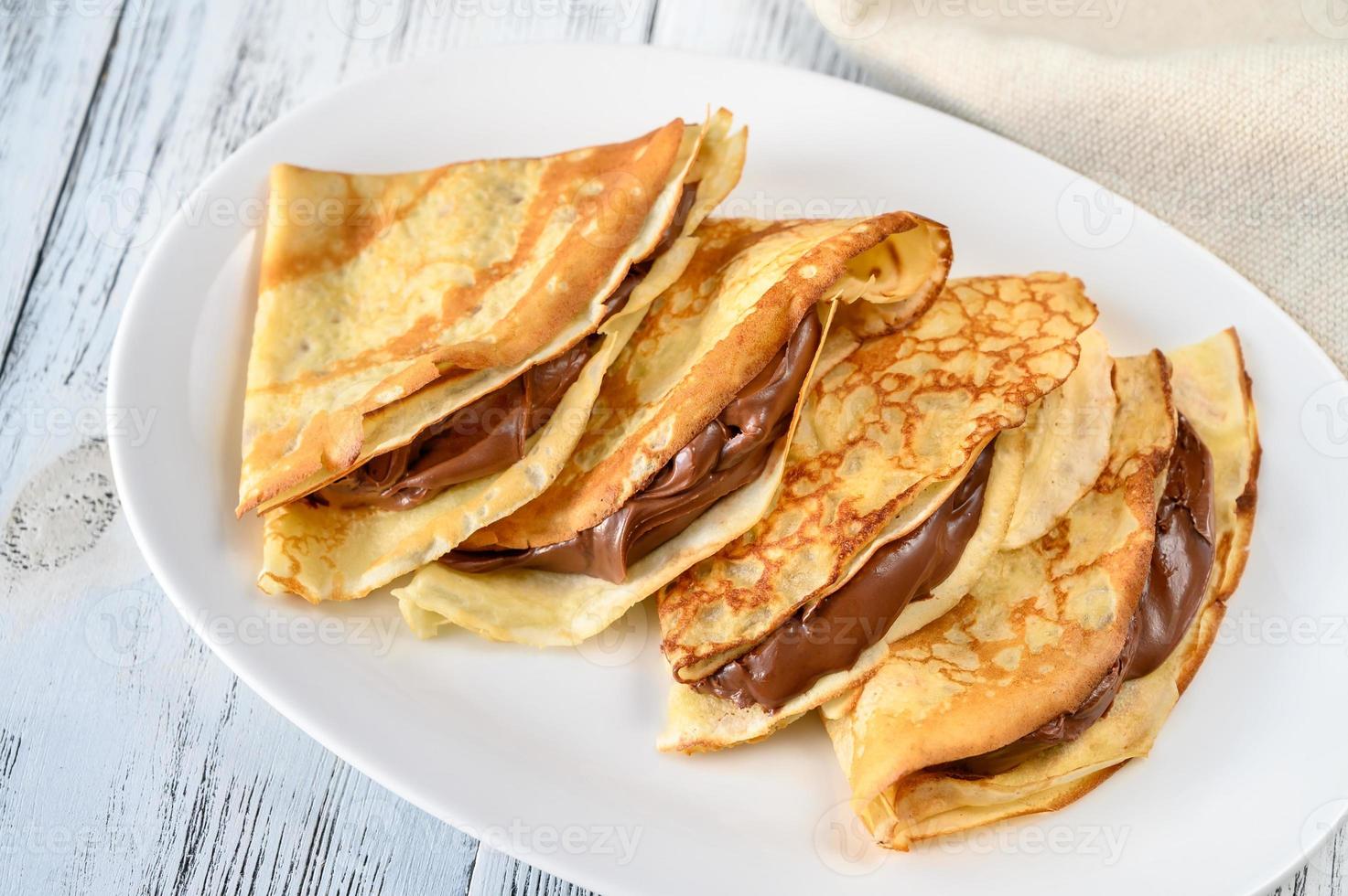 crepes com creme de chocolate foto