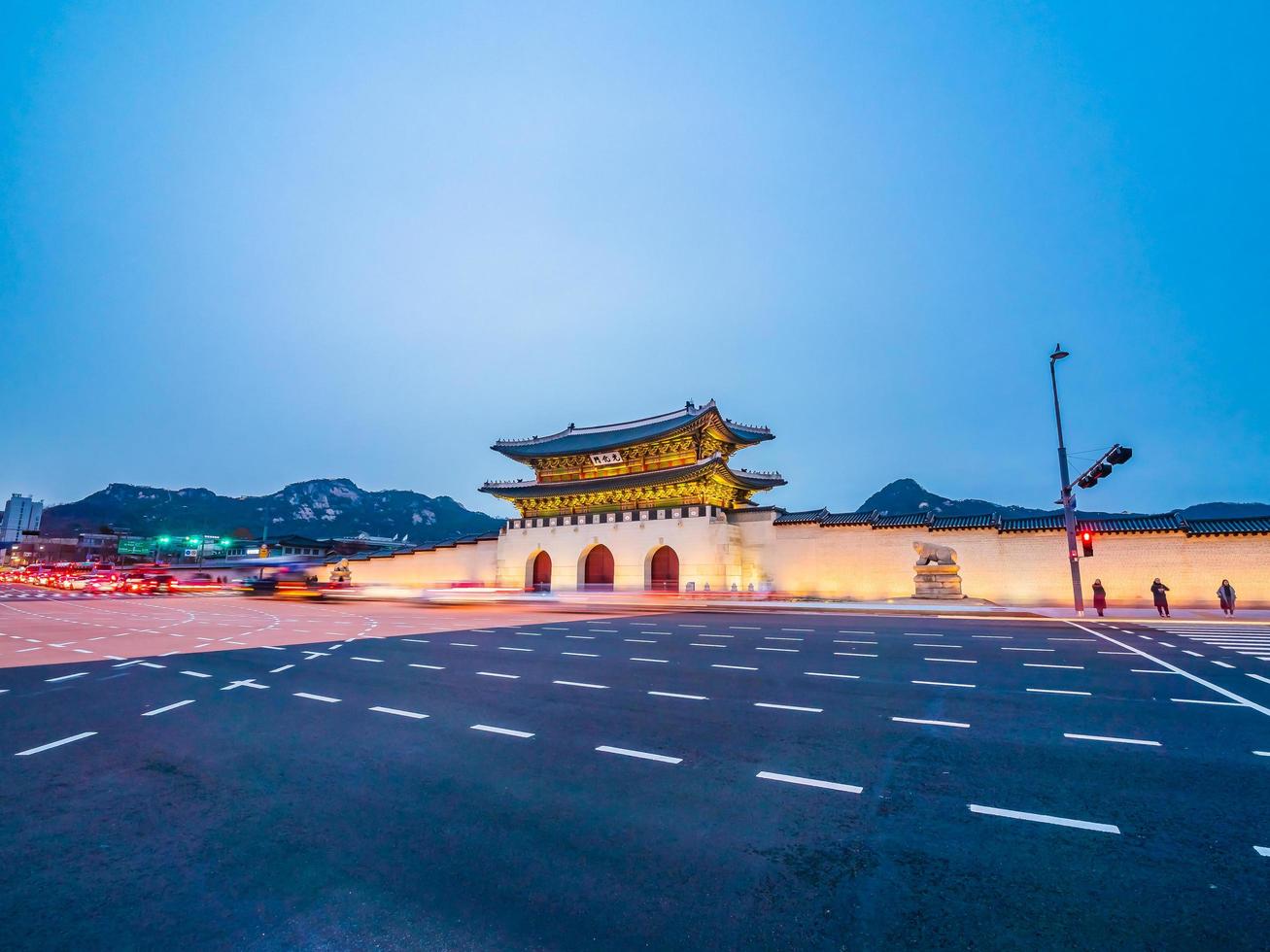 Marco do palácio gyeongbokgung da cidade de Seul, na Coreia do Sul foto