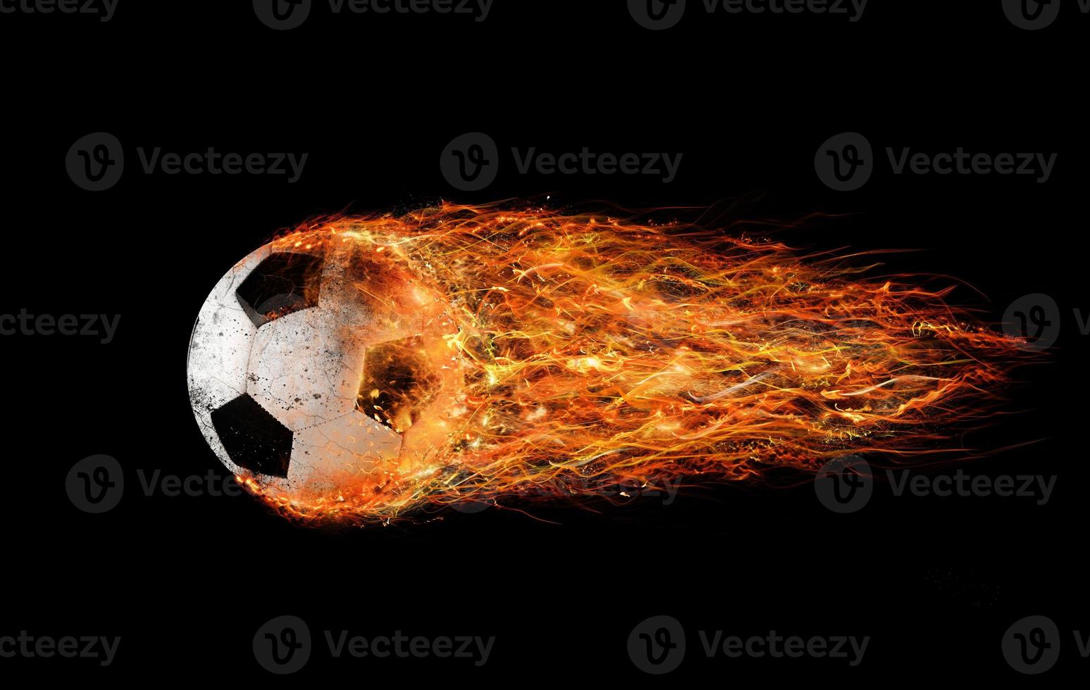 futebol bola fogo conceito foto