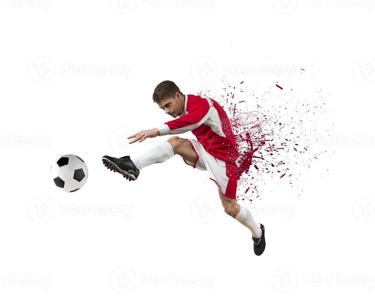 futebol jogador em branco fundo foto