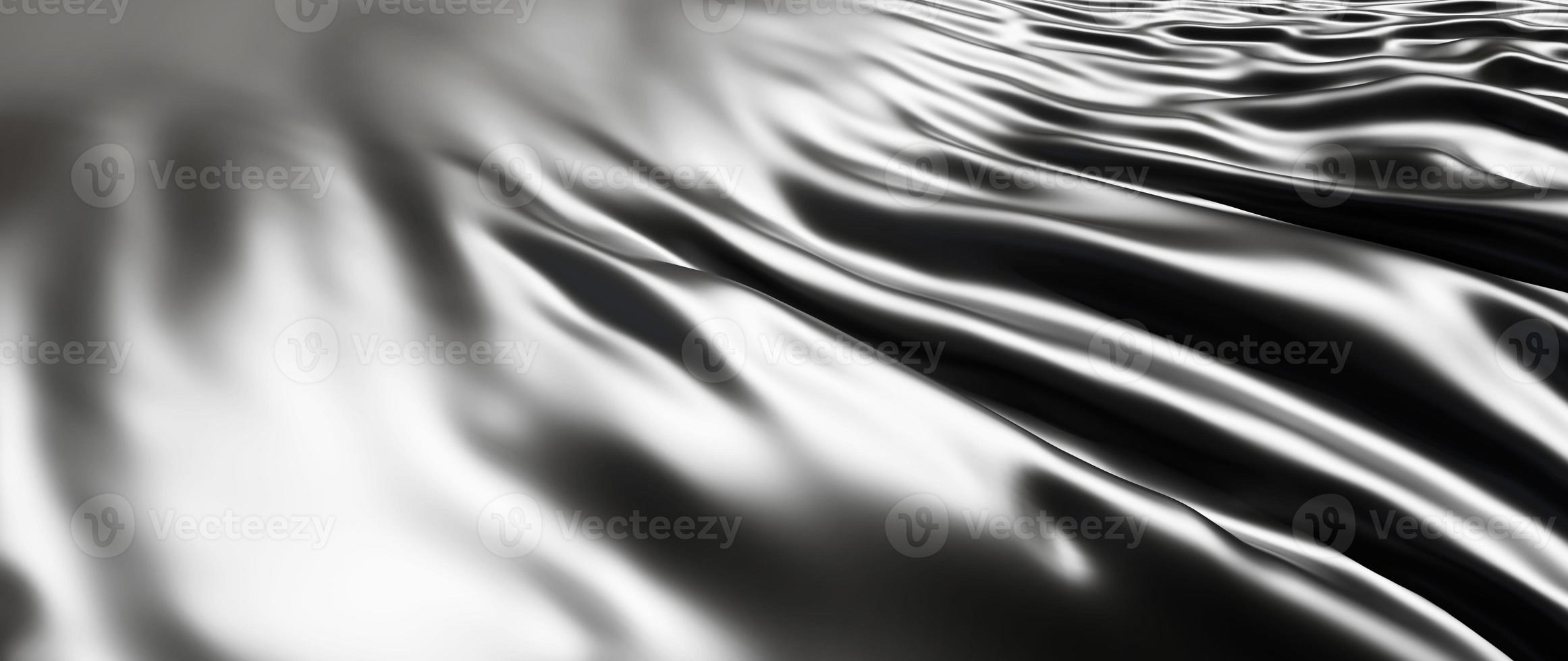 Renderização 3D de tecido branco e preto, folha holográfica iridescente foto