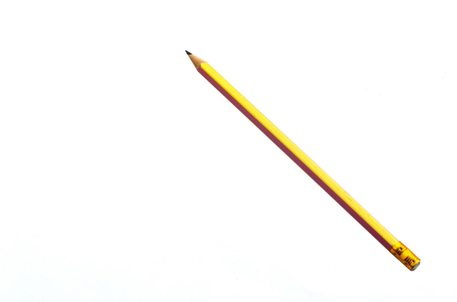 lápis amarelo sobre branco foto