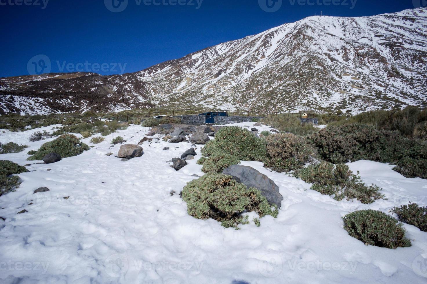 paisagem de montanha de neve foto