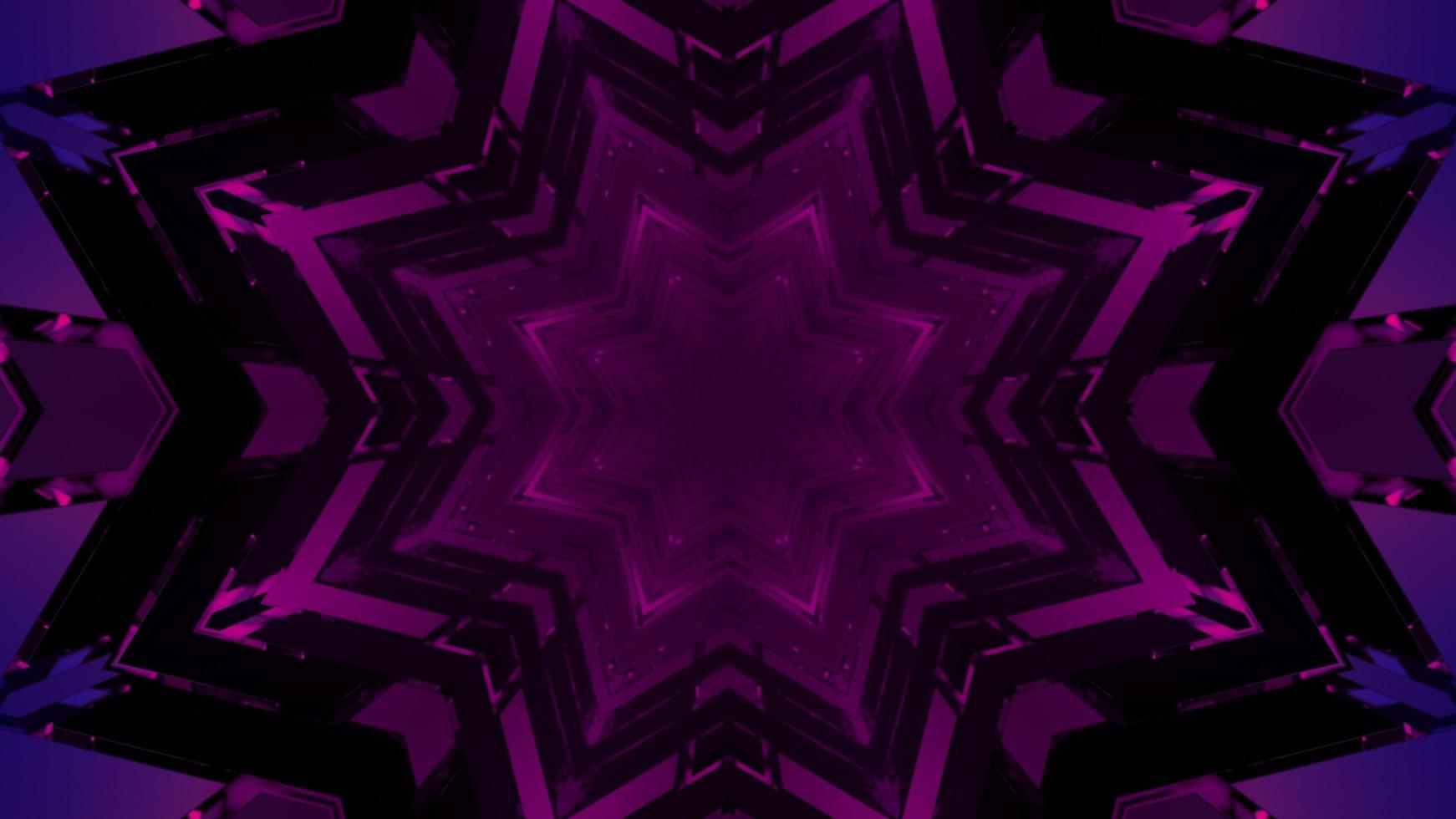 Ilustração 3D de padrões geométricos de estrelas violetas foto