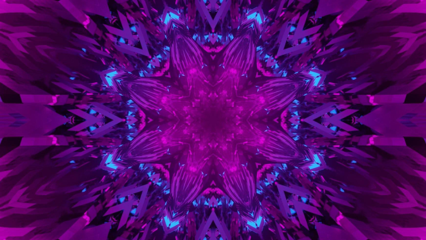 ilustração 3d de padrão de flor geométrica brilhante foto