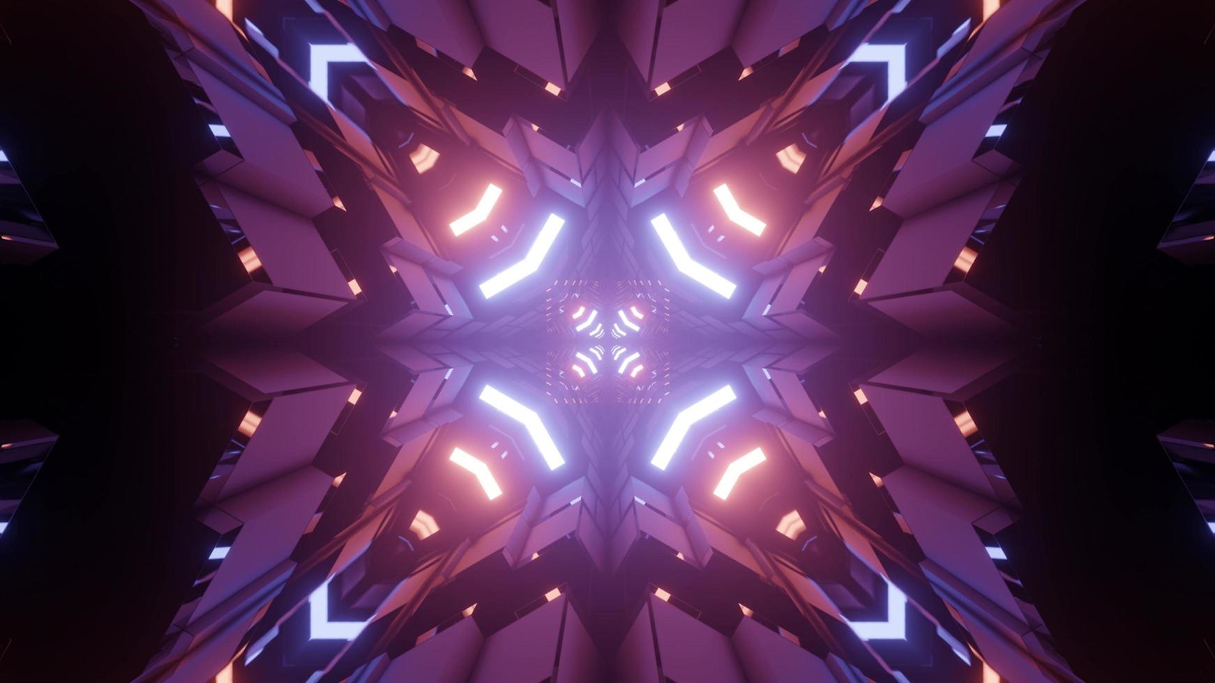 ilustração 3d futurista de fundo ornamental abstrato roxo foto