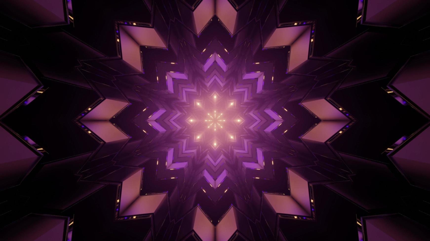 ornamento fractal criativo com raios simétricos em ilustração 3D foto