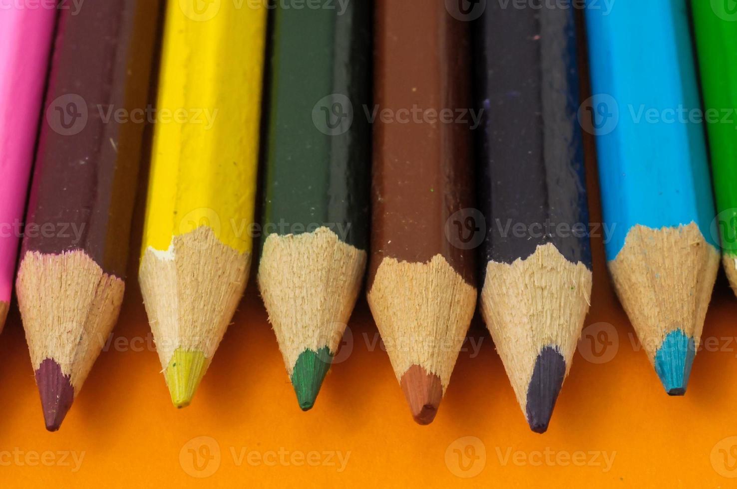 sortido colorida lápis foto