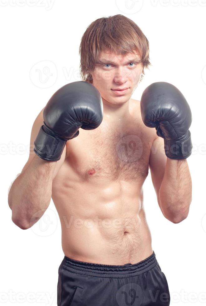 jovem caucasiano homem boxer. foto